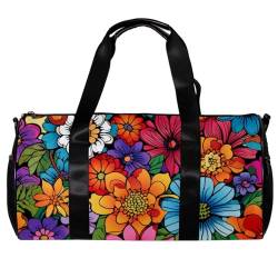 Reisetasche,Herren Sporttasche,Damen Sporttasche,Florale abstrakte Cartoon Blume,Sporttasche von VTGHDEEQ