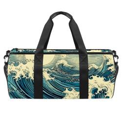 Reisetasche,Herren Sporttasche,Damen Sporttasche,Strand Blaue Meereswellenlandschaft,Sporttasche von VTGHDEEQ