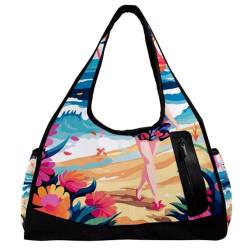 Reisetasche,Herren Sporttasche,Damen Sporttasche,Strand Sommer mädchen Meer,Sporttasche von VTGHDEEQ