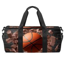 Sporttasche für Damen,kleine Sporttasche für Herren,Basketball Wandkunst abstrakt,Übernachtungstasche von VTGHDEEQ
