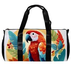 Sporttaschen für Damen,Reisetasche für Reisen,Vogel Pflanze Papagei Mond,Sporttasche für Herren von VTGHDEEQ