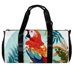 Sporttaschen für Damen,Reisetasche für Reisen,Vogel Pflanze Papagei Mond,Sporttasche für Herren von VTGHDEEQ