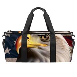 Sporttaschen für Damen,Reisetasche für Reisen,amerikanischer Adler auf amerikanischer Flagge,Sporttasche für Herren von VTGHDEEQ