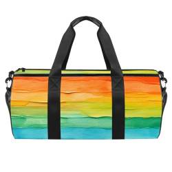 Sporttaschen für Damen,Reisetasche für Reisen,bunter Streifenregenbogen der abstrakten Kunst,Sporttasche für Herren von VTGHDEEQ