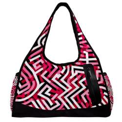 Sporttaschen für Herren,Reisetaschen für Damen,abstraktes rosa modernes geometrisches,Trainingstasche von VTGHDEEQ