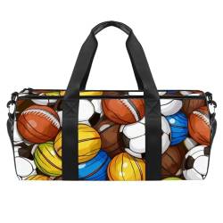 Weekender Reisetasche,kleine Sporttasche,Basketball Fußball Volleyballbälle,Sporttasche von VTGHDEEQ