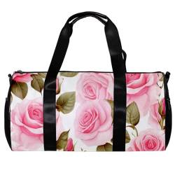 Weekender Reisetasche,kleine Sporttasche,Blumen rosa Blume Rose,Sporttasche von VTGHDEEQ
