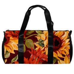 Weekender Reisetasche,kleine Sporttasche,Herbst Sonnenblume Blume,Sporttasche von VTGHDEEQ