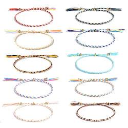 VU100 10pcs Freundschaftsarmband Hand gewebtes Armband Multicolour Armband Geschenk für Familie Freunde Schwestern Mädchen von VU100