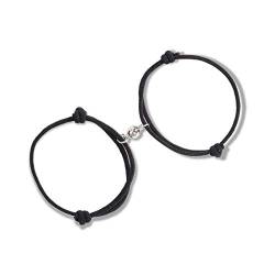 VU100 2PCS Paar Magnet Armband Set Gegenseitige Anziehung Seil Geflochtene Charm Anhänger Unisex Armband Passende Geschenk Schmuck Set für Frauen Männer von VU100