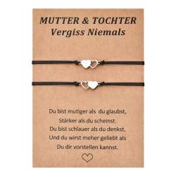 VU100 2pcs Mutter Tochter Armband Mutter Tochter Geschenk Tochter Geschenk von Mama herzförmig Edelstahl verstellbar Mutter Tochter Armband für Mama Tochter Mädchen von VU100