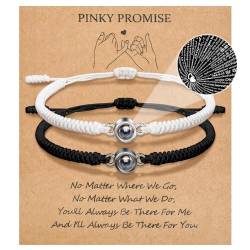 VU100 Paare Geschenke Paare Armbänder Geschenke für ihn und sie Fernbeziehung Armband Weihnachten Geburtstag Valentinstag Jahrestag Geschenke für Freund Freundin Frau Ehemann Edelstein von VU100