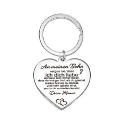 VU100 Schlüsselanhänger für Jungen Schlüsselanhänger Geschenk für Sohn Laser graviert Edelstahl Schlüsselanhänger Set Inspirierende Zitate Schlüsselanhänger Mama Geburtstag Geschenk für Sohn Junge von VU100