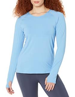 VUTRU Damen Laufshirt Langarm Sportshirt Schnell Trocken Fitness Yoga Top mit Daumenloch Blau L von VUTRU