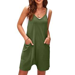 VUTRU Stylische Loose Fit Overalls - Trendige Damen Sommer Jumpsuits mit Spaghetti Strap, Pockets und vielseitigem, praktischem Design Grün S von VUTRU