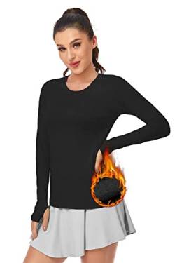 VUTRU Women's Running Fleece Shirt Long Sleeve Sports Shirt Quick Dry Fitness Yoga Top with Thumbhole SCHWARZ M von VUTRU