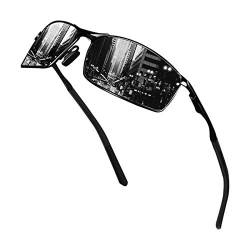 VVA Sport Polarisiert Sonnenbrille Herren - Herren Damen Sonnenbrille für Outdoor Fahren Radfahren 100% UV Schutz V108(Schwarz/Schwarz) von VVA