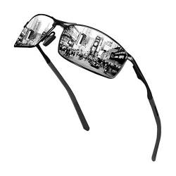 VVA Sport Polarisiert Sonnenbrille Herren - Herren Damen Sonnenbrille für Outdoor Fahren Radfahren 100% UV Schutz V108(Silber/Schwarz) von VVA