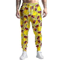 Yellow Duck Pants Herren-Jogginghose, gelbe Hose, Halloween-Hawaii-Hose, lustige Hose, 90er-Jahre-Outfit für Männer von VVGETE