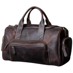 Reisetasche für Herren, aus echtem Leder, für Herren, für Herren, Kaffee, Schwarz (Farbe: Schwarz), kleines Geschenk, Schwarz von VVHUDA