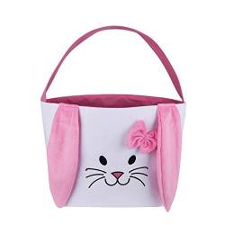 VVIA Osternester Zum BefüLlen Candy Bag OsterköRbchen Filz OsterköRbchen Kinder Osternest Kinder Osternest Filz Ostern Deko Osternest Korb Ostern Dekoration Plüsch Hase Dekoration (Pink, 1 Pc) von VVIA