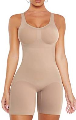 VVX Shorts Bodysuit für Frauen Bauchkontrolle Shapewear Nahtlos Sexy Butt Lifting Workout Bodycon Einteiler Kurzer Jumpsuit, A-1er-Pack, hautfarben, XL/XXL (firm control or one size up) von VVX
