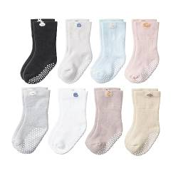 VWU Baby Mädchen Socken Anti Rutsch Dicke Manschette Baumwolle (DE/NL/SE/PL, Alter, 1 Jahr, 3 Jahre, 8er Süß) von VWU