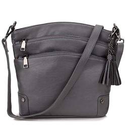 Umhängetasche Damen, Schultertasche aus Kunstleder mit Quaste für Mädchen mit 2 abnehmbaren Riemen VONXURY von VX VONXURY