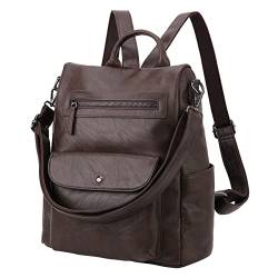 VX VONXURY Rucksack Damen, Anti-Diebstahl-Reiserucksack für Frauen 2 in 1, Elegant Vegan Leder Tagesrucksack für die Arbeit Schule Kaffee von VX VONXURY