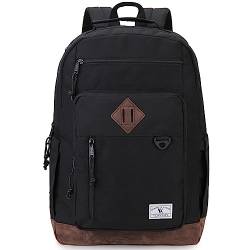 VX VONXURY Rucksack für Männer und Frauen, Wasserfeste 17 Zoll Laptop Büchertasche Schulrucksack für Schule, Arbeit, Reisen (Schwarz) von VX VONXURY