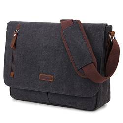 VX VONXURY Umhängetasche für Männer und Frauen, Canvas 14 Zoll Laptoptasche Messenger Bag Arbeitstasche Herren für die Arbeit Schule von VX VONXURY