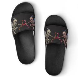 Damen Schlappen Totenkopf-Bogenschießen Badeschuhe rutschfest Badeschlappen Hausschuhe Slides Sandalen Slippers von VYJLOO