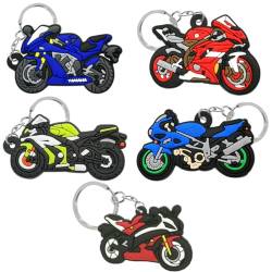VZUHSW 5 Stück PVC-Mini-Motorrad-Schlüsselanhänger. Schlüsselanhänger Männer Frauen Auto Schlüsselanhänger 3 Korb Schlüsselanhänger Bestes Schmuckgeschenk von VZUHSW