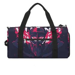 Sporttasche und Reisetasche für Damen und Herren, mit Schuhfach und Nassfach, Wikinger Moderne und Kompakte Gym Bag, mit Mehreren Taschen, Travel Duffle Bag (Color : Black6) von VZXATYOP