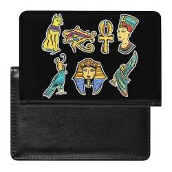 Unisex Erwachsene Altes Ägypten Schlanke Neuheit Passport Holder, Brieftaschenetui Reise Essentials, Tragbare Pass und Impfkartenhülle, für Frauen Männer, Reisepasshülle ( Color : A34 , Size : 14.7x9. von VZXATYOP