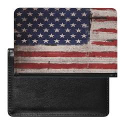 VZXATYOP Amerikanische Vintage-Flagge wasserdichte Multifunktions Reisepasshülle, Ultraschlank Tragbare Reisepass-Hülle, für ID-Karte, Kreditkarte, Impfausweis (Color : A5, Size : 14.7x9.8 cm) von VZXATYOP