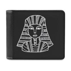 VZXATYOP Herren Ancient Egypt Bifold PU Brieftasche, Weiche Tragbare Langlebige Geldbörse, Leichte Kurze Großer Kapazität Portemonnaie mit Mehreren Kartenfächern (Color : A8, Size : 12x10cm) von VZXATYOP