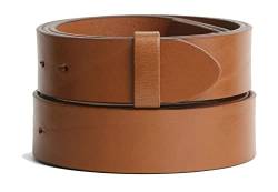 VaModa Vollrindleder 4cm Wechselgürtel Jeansgürtel Belt 40 mm | Ledergürtel für Damen Herren 4,0 cm | Modell 'Klassiker' | ohne Schließe | Farbe cognac, Länge=90cm, Druckknopfsystem von VaModa