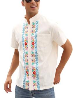 Mexikanische Hemden für Herren, authentische Guayabera, bestickt, Fiesta, traditioneller Stil, Cinco De Mayo, Hemd mit Knopfleiste, 79-Kaki, 3X-Groß von Vackutliv