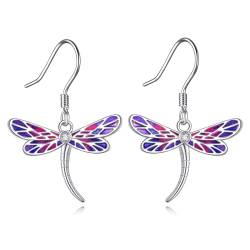Libelle Ohrringe für Damen 925 Sterling Silber Hängend Ohrringe Libelle Schmuck Geschenk für Mädchen (D-Libelle Ohrringe) von Vadmans