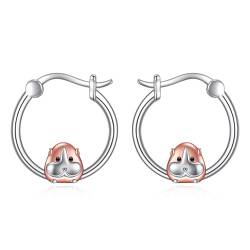 Vadmans Meerschweinchen Creolen Ohrringe Mädchen 925 Sterling Silber Tier Schmuck für Damen von Vadmans