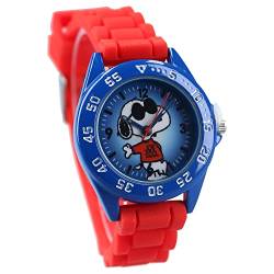 Peanuts Snoopy - Uhr - Kinderuhr - Analoge Armbanduhr für Kinder - Rot, Blau von Vadobag