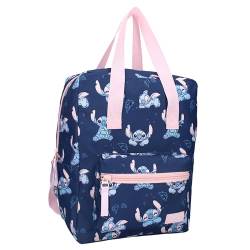 STITCH Simply Kind Rucksack Tasche mit Griffen von Lilo und Stitch Disney - Rucksack für Jungen | Schule | Freizeit - Maße 30 x 23 x 13 cm, Blau und Rosa, Einheitsgröße von Vadobag