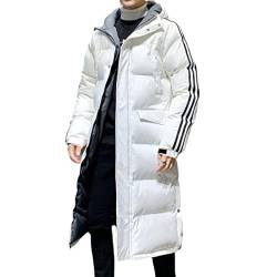 Vagbalena Herren dicke Daunenjacke Winter warme Daunenjacke lange Puffjacke Hoodie dicker Mantel Schneejacke Parka Jacke Winter Schneeblase Mantel (Weiß,M) von Vagbalena