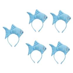 Vaguelly 5st Tierische Kopfbedeckung Meeresdekor Tiere Haarbänder Stirnbänder Für Das Haar-make-up Von Frauen Make-up-stirnbänder Entzückender Kopfschmuck Hai-hut Hawaii Kleidung Stoff Kind von Vaguelly