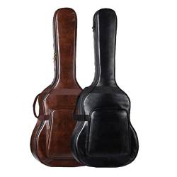 Vaguelly Gitarrentasche, 101,6 cm / 104,4 cm (40 / 41 Zoll), wasserabweisende Gitarren-Gigbag mit Doppel-Schultergurten, PU-Leder, Aufbewahrungstasche für Gitarren, Schwarz von Vaguelly
