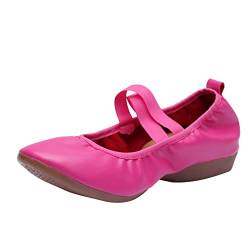 Damen Sneaker Low-Top Schuhe 2023 Damenschuhe Sommer Memory Foam Slip On Fitnessschuhe Laufschuhe Plateau Shoes Low Top Loafers Straßenlaufschuhe Outdoor Barfuss Schuhe Bequeme (Hot Pink, 42) von VaiKanhai