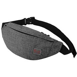 Taschen Set Für Damen Schwarz mit Reißverschluss, verstellbare Taille, Sport-Gürteltasche, Umhängetasche (Grey, One Size) von VaiKanhai