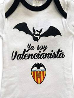 Valencia CF Unisex Baby Body Blanco Murcielago VCF 9M Unterwäsche, weiß, 9 Months von Valencia CF