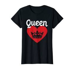 Queen Red Heart Crown Silhouette Paare Mann Frau Liebe T-Shirt von Valentine Decor Valentines Day Gifts Couple Stuff